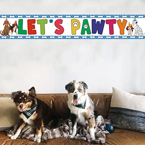 Lets Pawty Banner Dog Birthday Decor Yard Sign