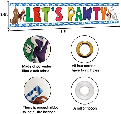 Lets Pawty Banner Dog Birthday Decor Yard Sign