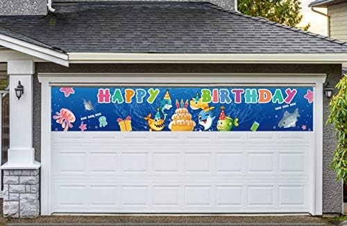 Large Cute Shark Birthday Banner for Kids