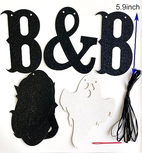 Black Boos Booze Halloween Banner with Glitter