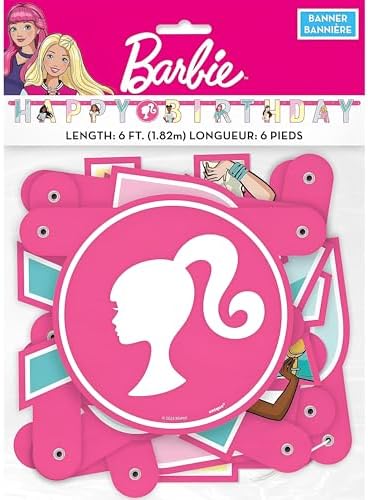 Unique Barbie Happy Birthday Jointed Banner