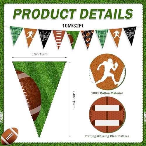 32ft Football Pennant Banner Garland Decor