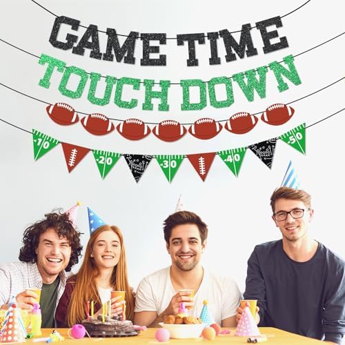 Qyeahkj 4Pcs Football Party Banners - Ready to Hang