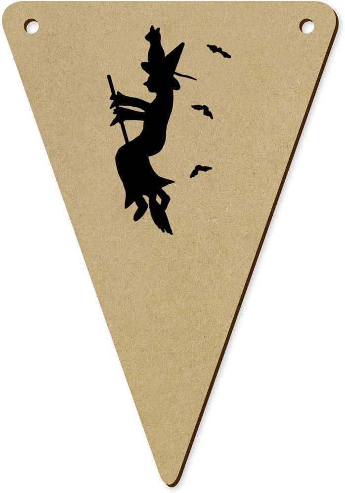 5 Halloween Witch and Her Cat Bunting Flags