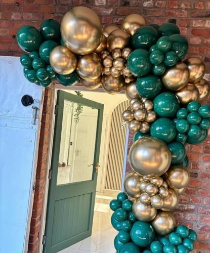 Green and Gold Balloons 75PCS 12in 5in Party Decor Set