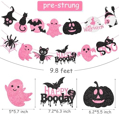 Halloween Boo Birthday Decor 2PCS Ghost Theme Banners