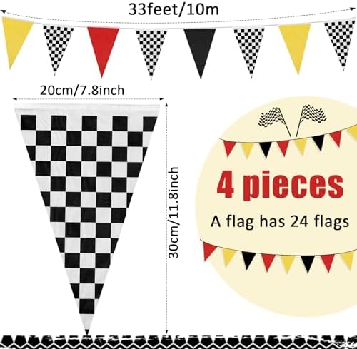 131 Feet Truck Themed Bunting Banner Garland 4 Pcs