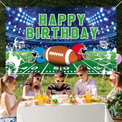 Football Birthday Banner - Party Backdrop Decoration