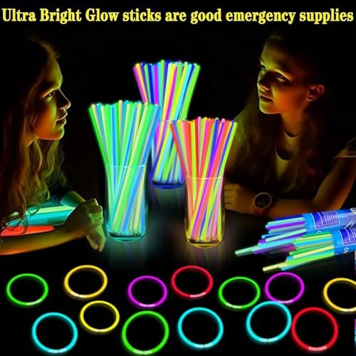 TURNMEON 120 Pack Ultra Bright Glow Sticks Party Supplies