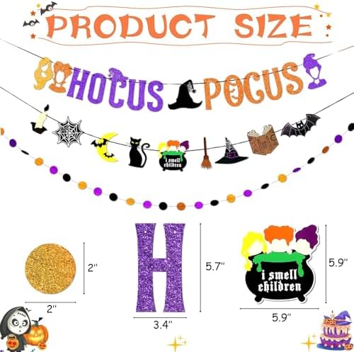 Premium 30pcs Hocus Pocus Halloween Decorations Set