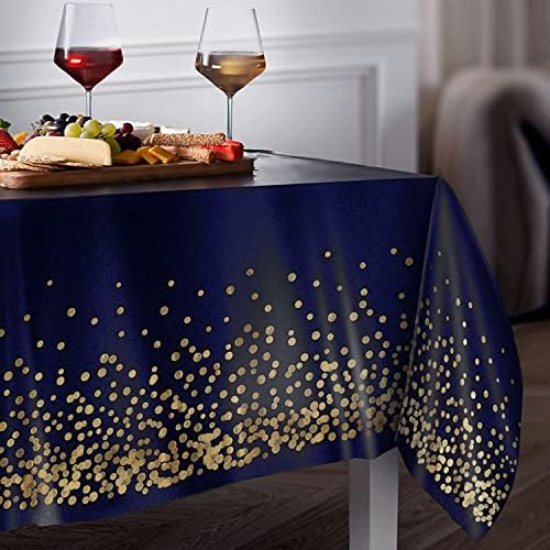 Navy Blue Tablecloths 2 Pcs - Glittery Graduation Party Cover