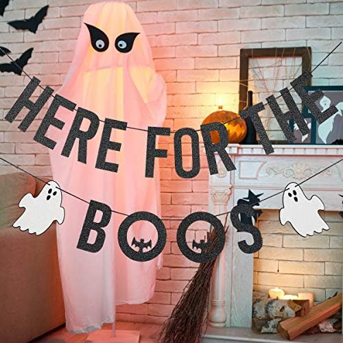 LeeSky Black Here For The Boos Halloween Banner