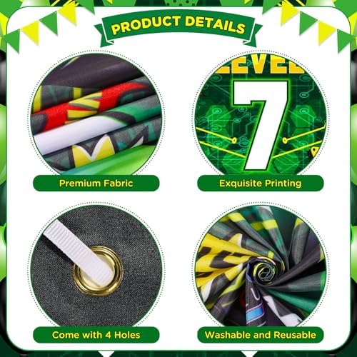 Level Up 7th Birthday Banner and Balloons Set