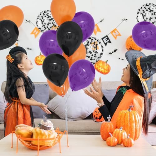 70pcs Orange Purple Black Balloons for Halloween Party Decorations