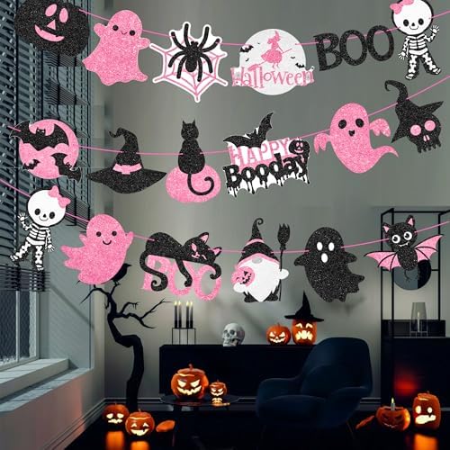Halloween Boo Birthday Decor 2PCS Ghost Theme Banners