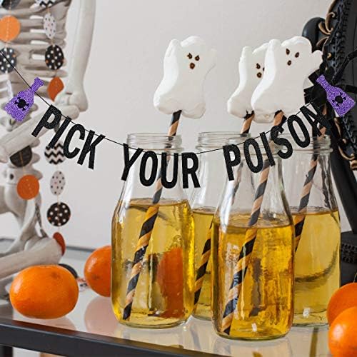 Black Glitter Pick Your Poison Halloween Banner 1