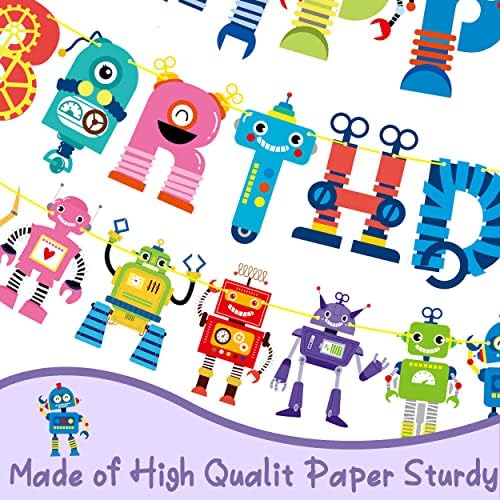Robot Happy Birthday Banner Set - Fun Party Decor