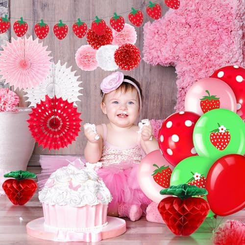 Outus Strawberry Party Decorations Hanging Set