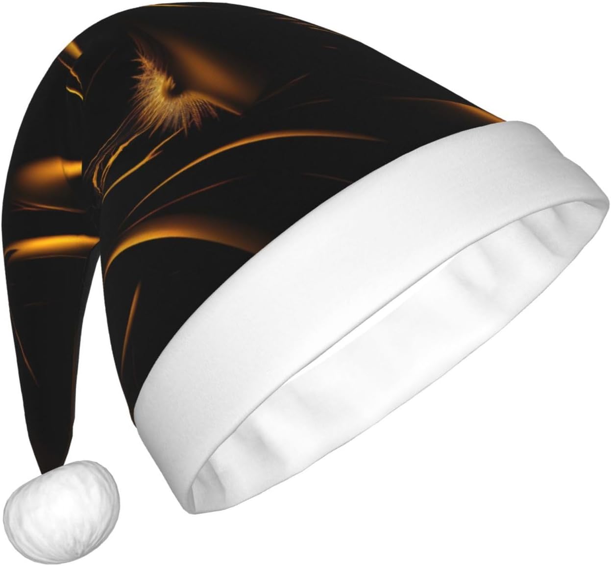 QinZheng Personalized Santa Hat Black Gold Velvet Plush