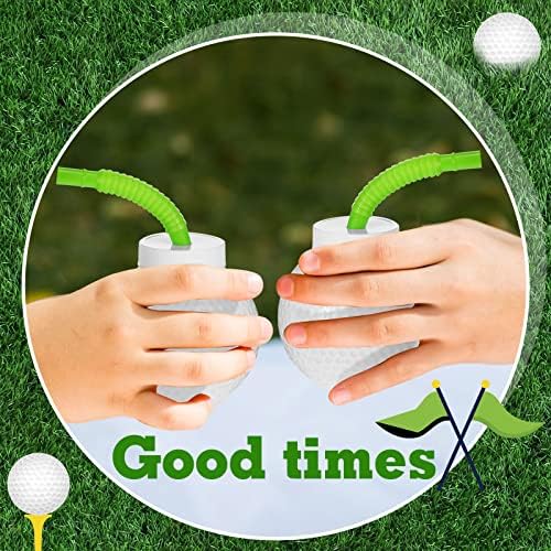 Sawysine 12 Piece Golf Ball Cup Set with Lids and Straws