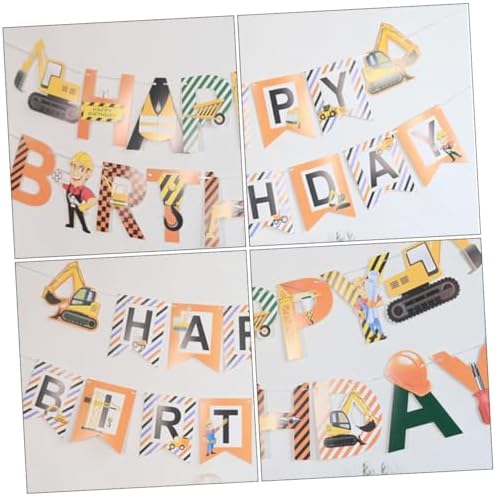 2pcs Car Themed Birthday Hanging Flags for Boys and Girls