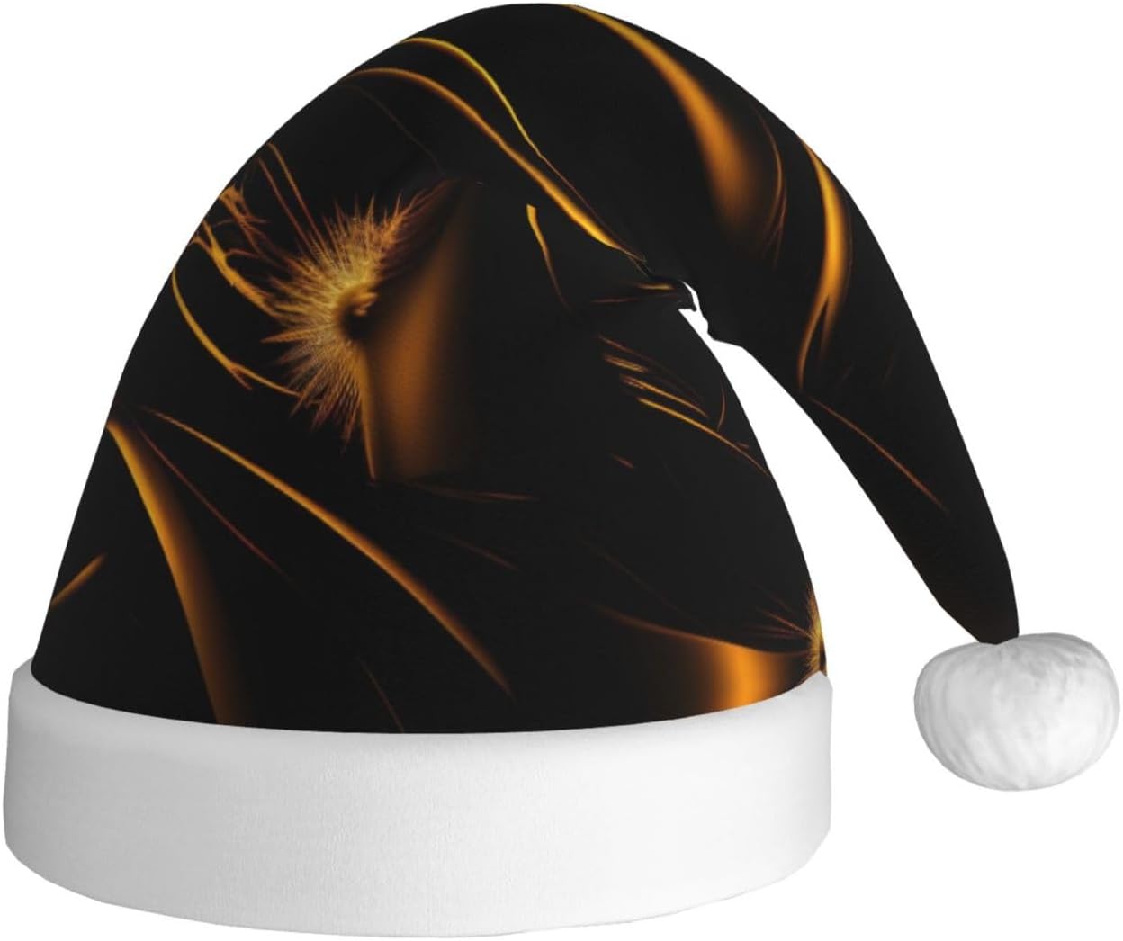 QinZheng Personalized Santa Hat Black Gold Velvet Plush