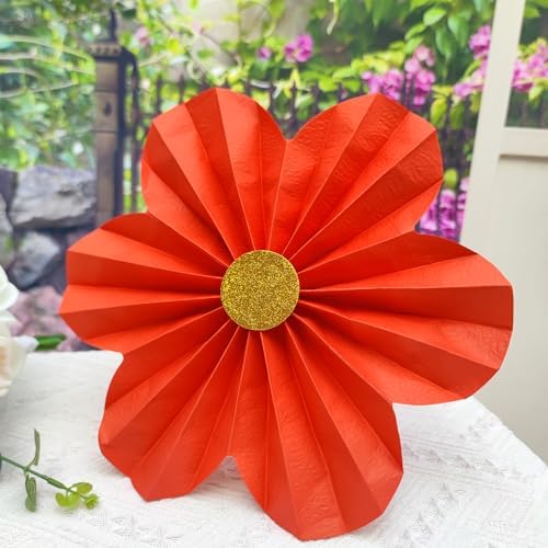 Mybbshower 12 Inch Paper Flower Fan Decorations Pack of 6
