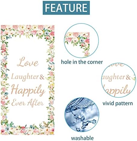 Joyiou Love Laughter Happily Ever After Door Banner