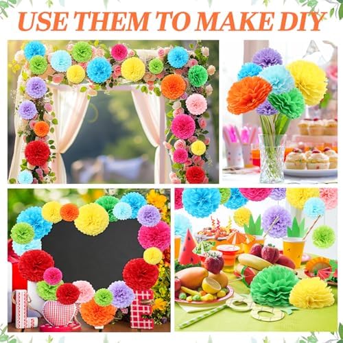 Skyygemm 72 Pcs Tissue Paper Pom Poms Decorations