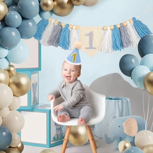 1st Birthday Decorations Set Blue