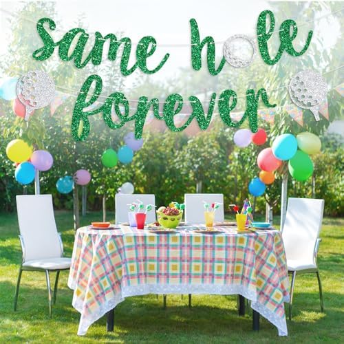 Same Hole Forever Banner Green Glitter