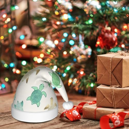 QINZHENG Personalized Santa Hat with Turtle Print