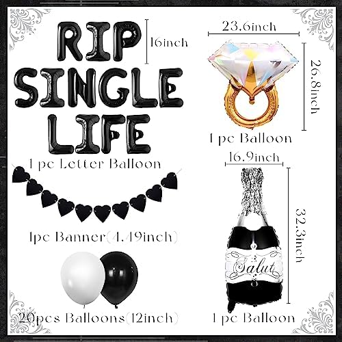 LaVenty Gothic Bachelorette Party Balloon Decoration