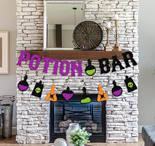 JOZON Glittery Potion Bar Halloween Banner