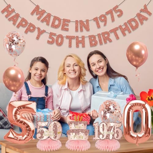 Zirtorei 50th Birthday Decor Kit for Women