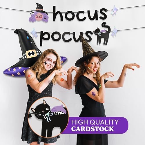 Hocus Pocus Halloween Banner and Witch Hat Balloon