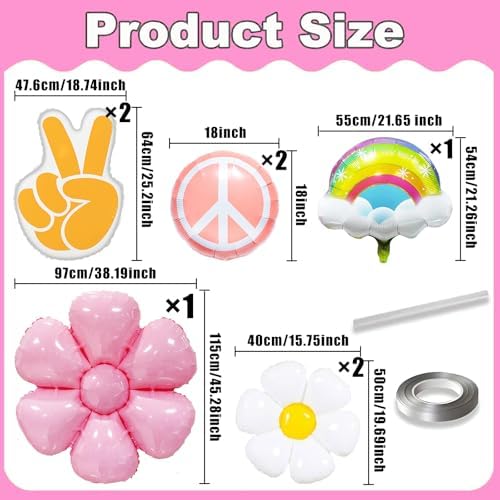 8pcs Groovy Retro Hippie Balloon Set