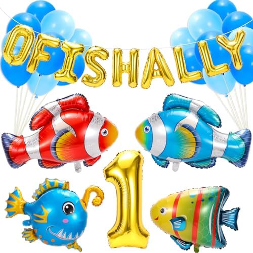 PHOGARY Fish Balloons for 1st Birthday Decorations