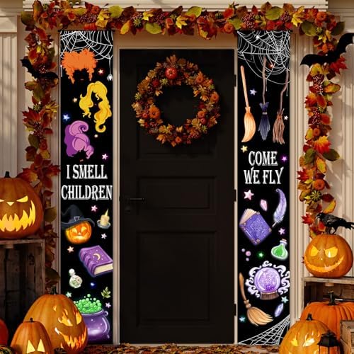 Halloween Porch Banner Signs Outdoor Decorations