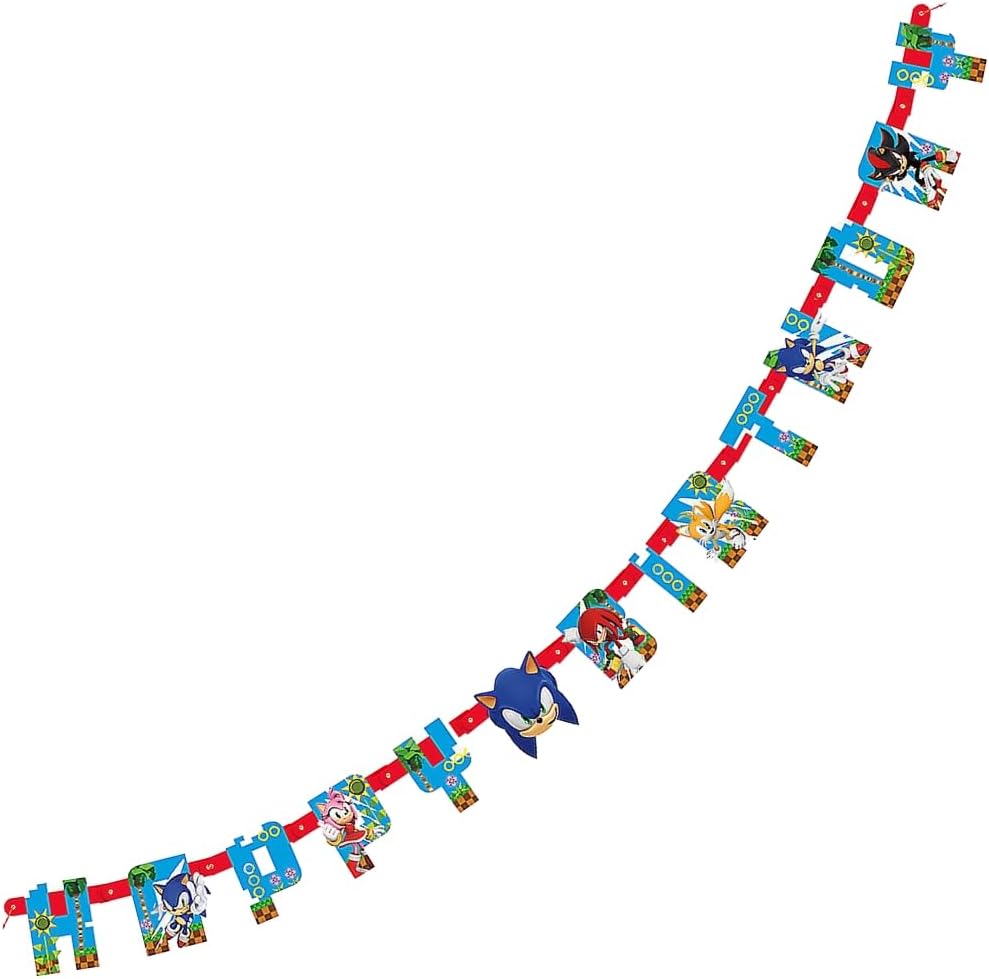 Sonic the Hedgehog Happy Birthday Multicolor Jointed Banner
