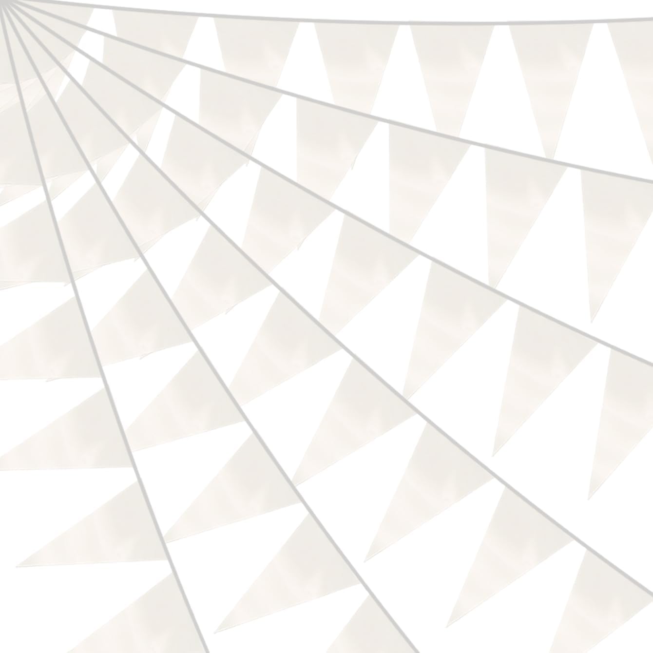 20M White Triangle Pennant Banner Flag Bunting Garland for Events