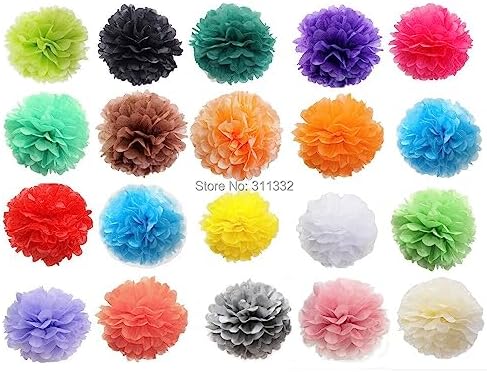Black Tissue Paper Flowers 20cm 10pcs Lot Wedding Decor