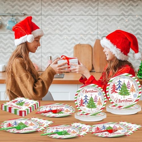 OBUSATT 96Pcs Christmas Party Supplies Set