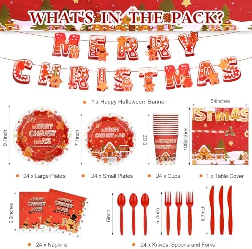 KesaPlan 170 Piece Christmas Party Supplies Set