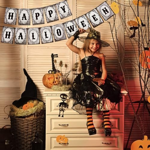 Gothic Halloween Banner with Happy Halloween Text
