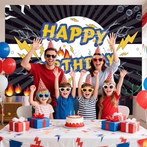 Animation Birthday Banner with Decorative Ribbon