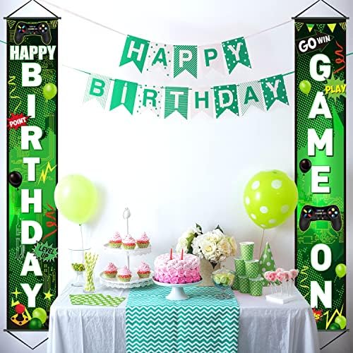 Blulu Game On Birthday Banner - Video Game Party Decor
