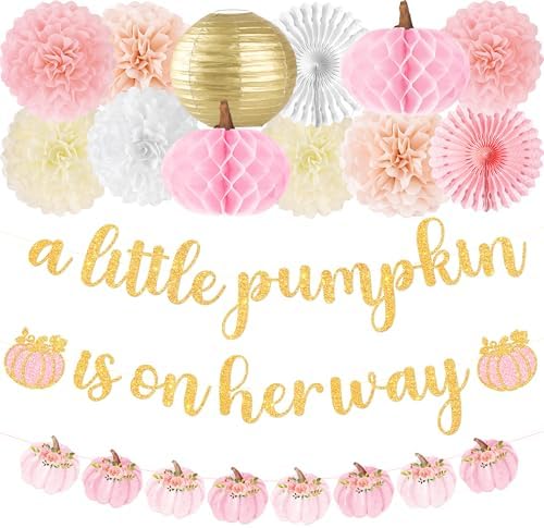Little Pumpkin Baby Shower Decorations 15 Pcs