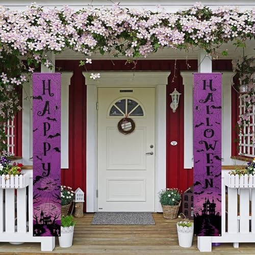 Halloween Spider Banner Front Door Outdoor Hanging Decor
