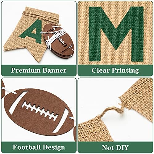 MALLMALL6 Football Banners 2pcs Game Time Decoration